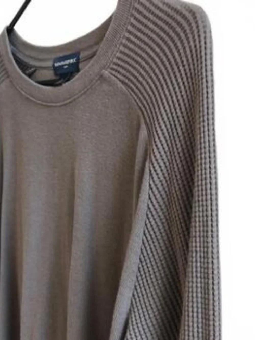 Banana Republic Men's Crewneck Sweater Brown Green Gray Ribbed Cotton Size Large